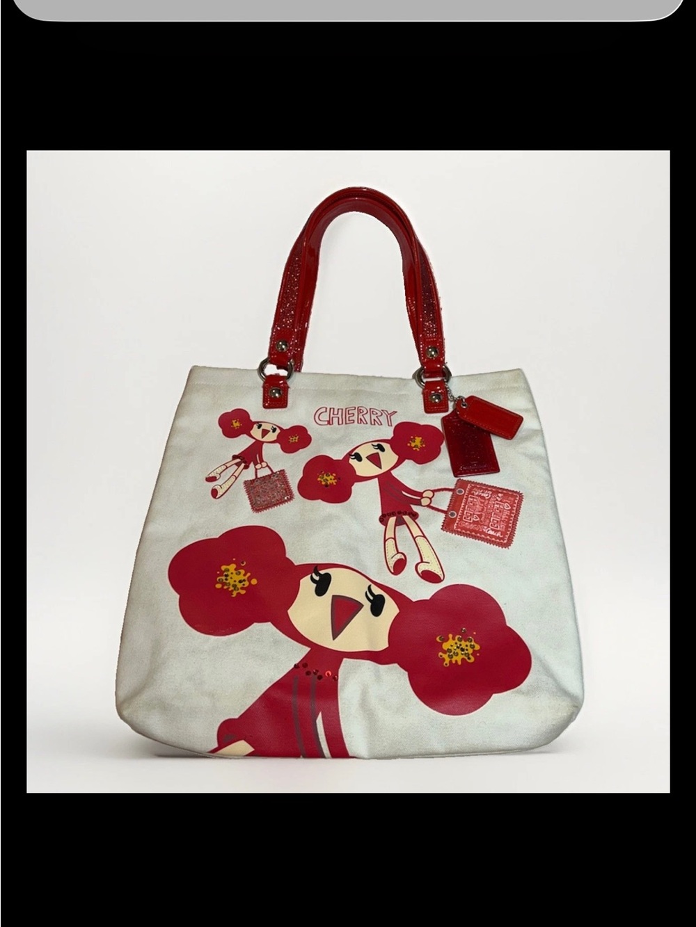 Coach Poppy-Chan “CHERRY” Canvas Glam Tote, LIMITED EDITION 2009 Style: (14713)